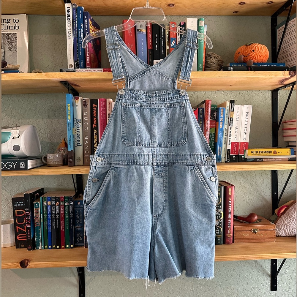 GAP Medium Wash Overall Shorts